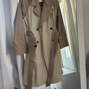 Classic Tan Double-Breasted Trench Coat